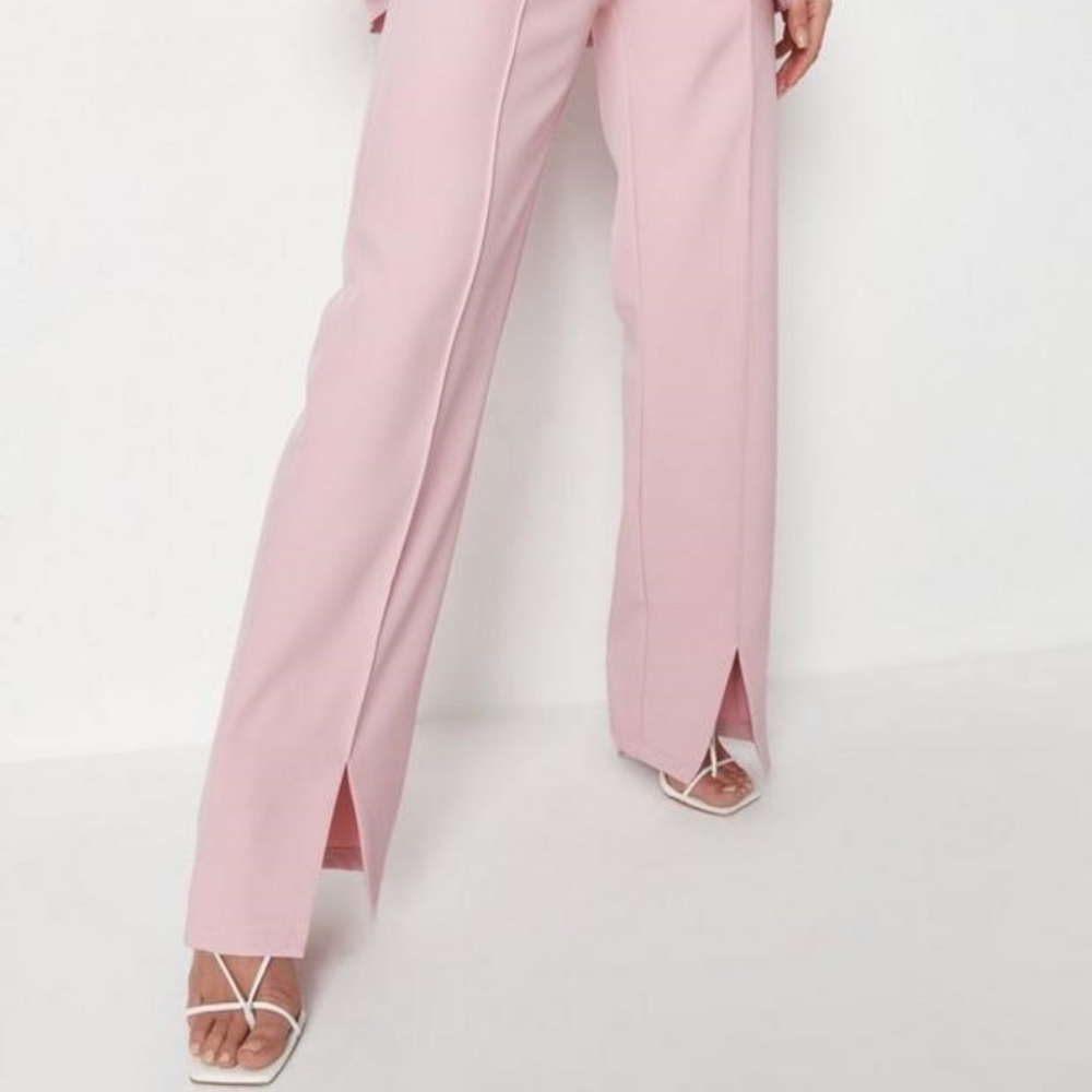 Pink Split Hem Pants - Picture 2 of 4